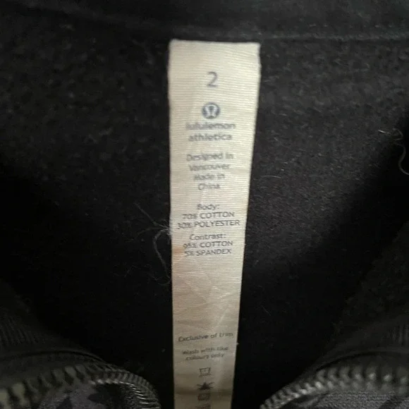 Lululemon Scuba Hoodie II Giant Houndstooth Dip Dye Deep Coal Black/Black Size 2 - Picture 10 of 10